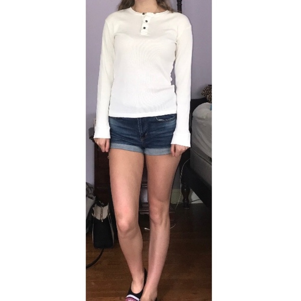 White Button Henley - Picture 3 of 3